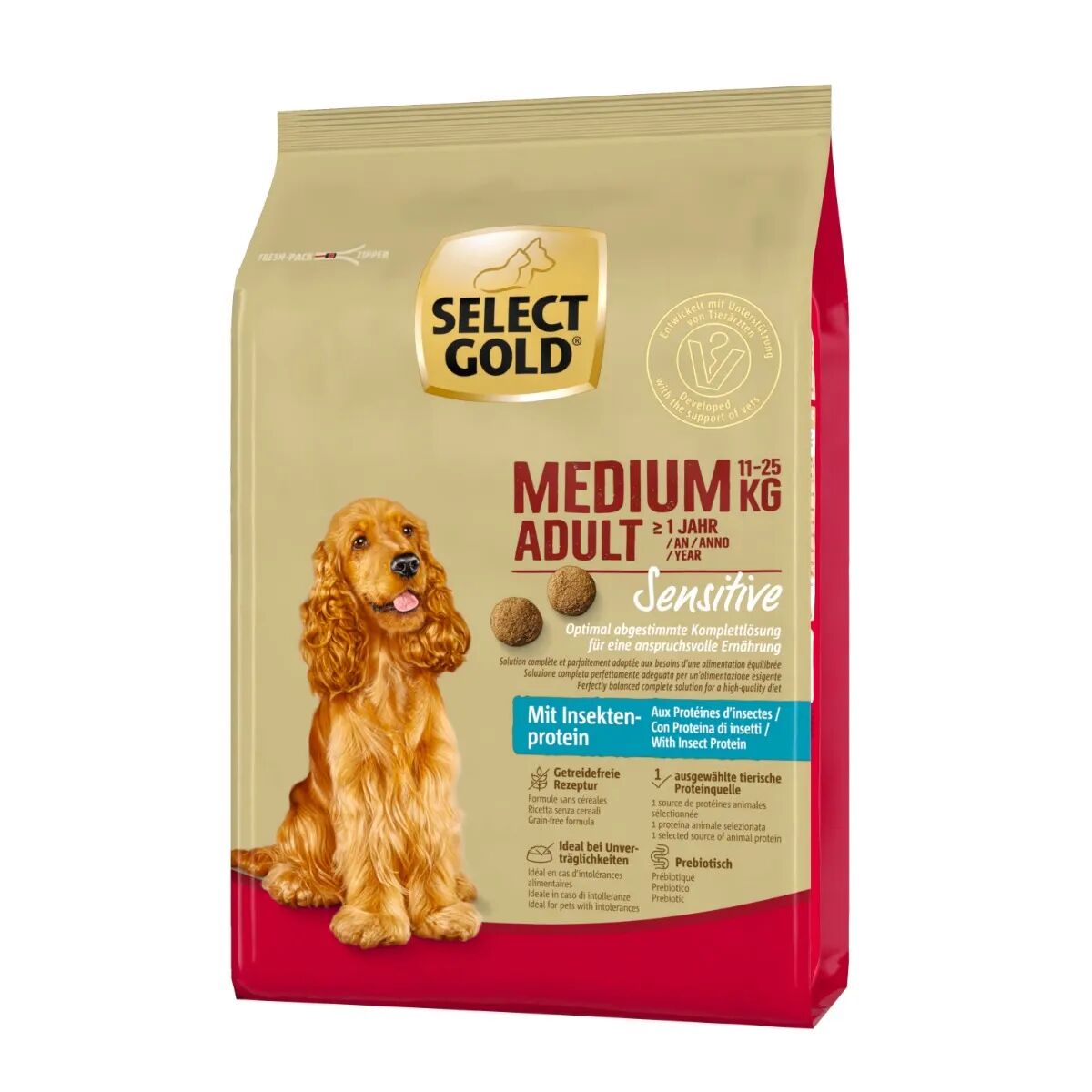 SELECT GOLD Extra Sensitive Medium Adult Insetti 1KG