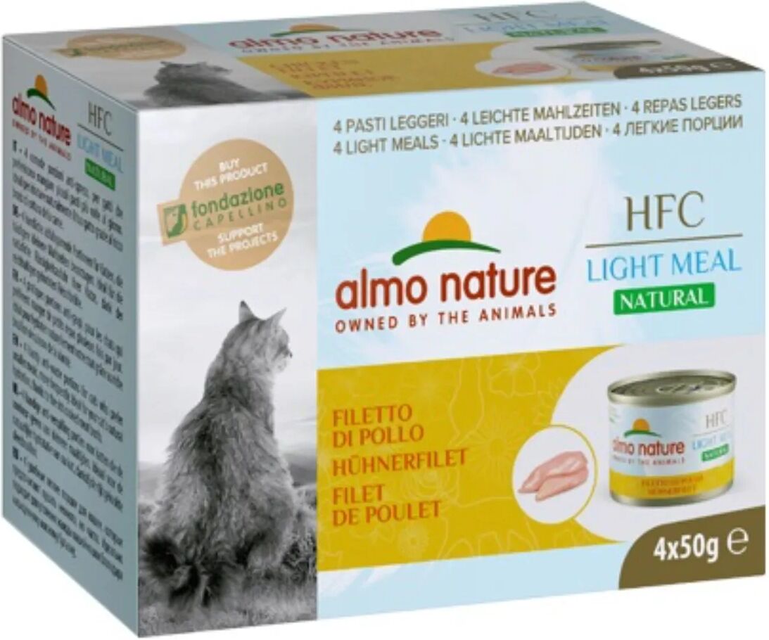 ALMO NATURE HFC Light Meal Natural Cat Lattina Multipack 4x50G FILETTO DI POLLO