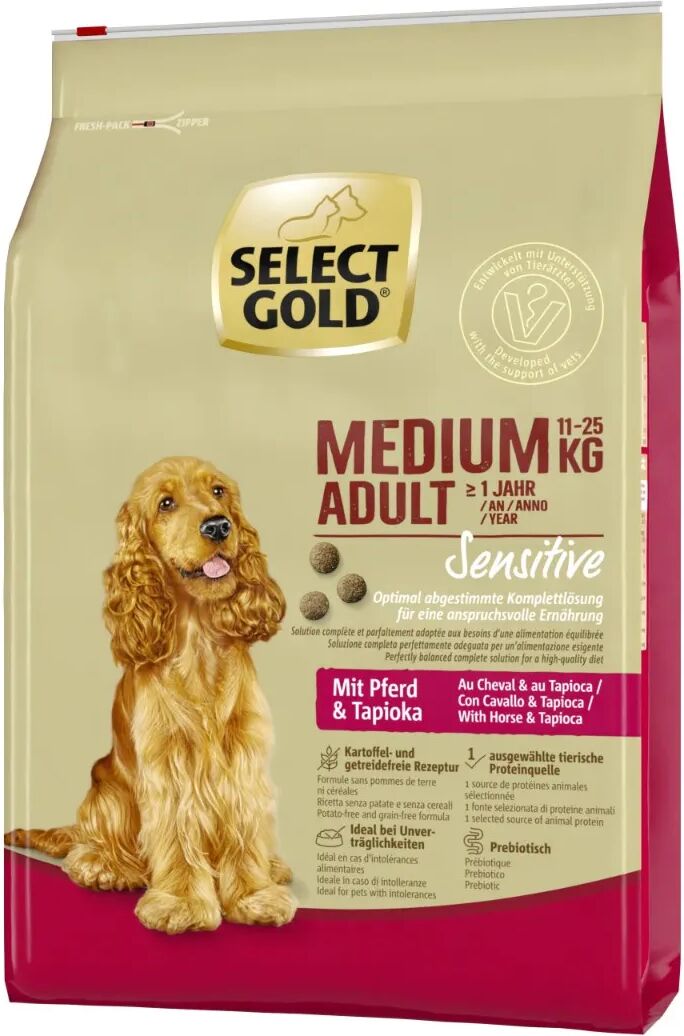 SELECT GOLD Sensitive Medium Adult con  Cavallo e Tapioca 1KG