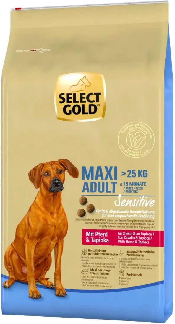 SELECT GOLD Sensitive Maxi Adult con Cavallo e Tapioca 12KG