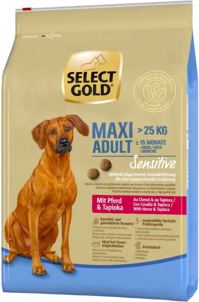 SELECT GOLD Sensitive Maxi Adult con Cavallo e Tapioca 4KG