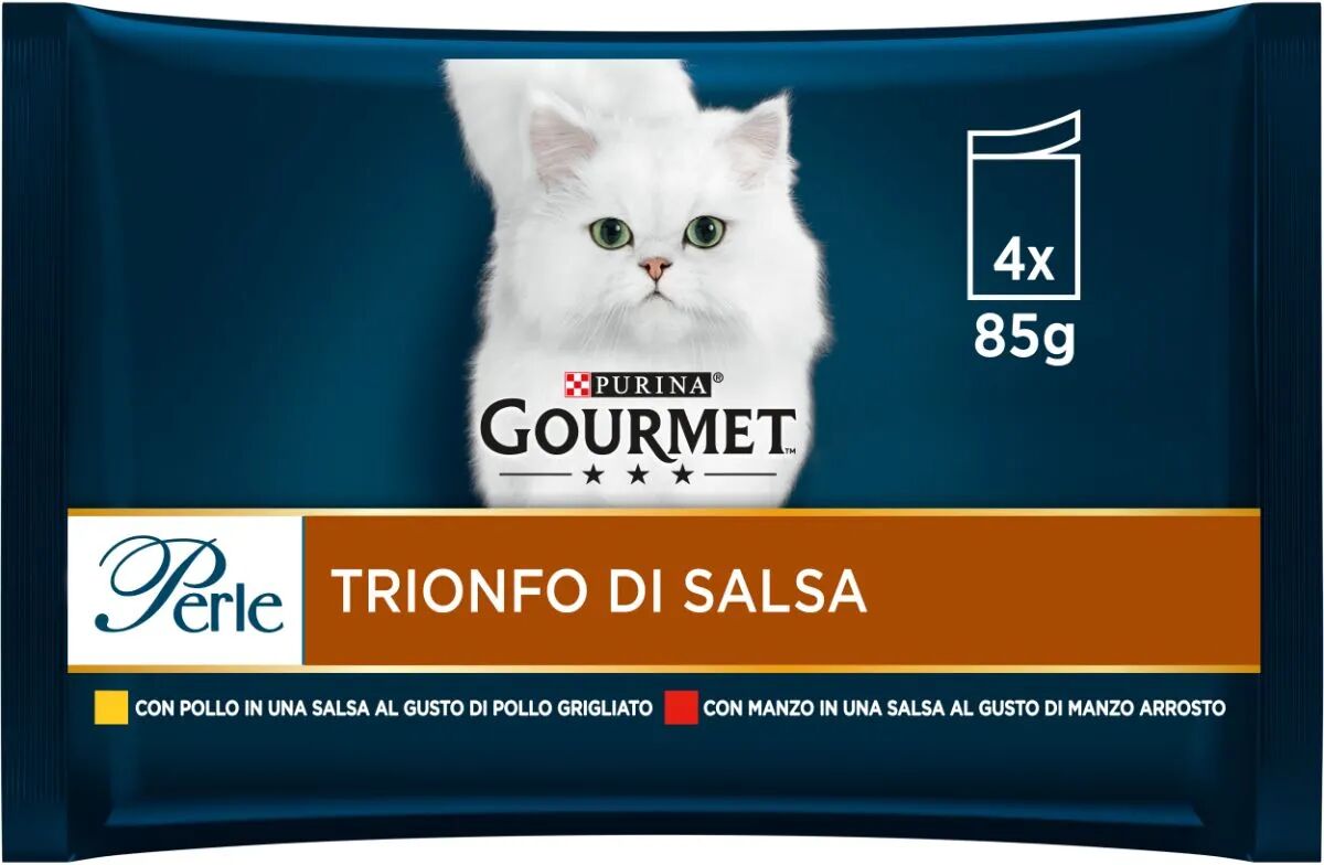 GOURMET Perle Trionfo in Salsa Busta Multipack 4x85G MANZO E POLLO