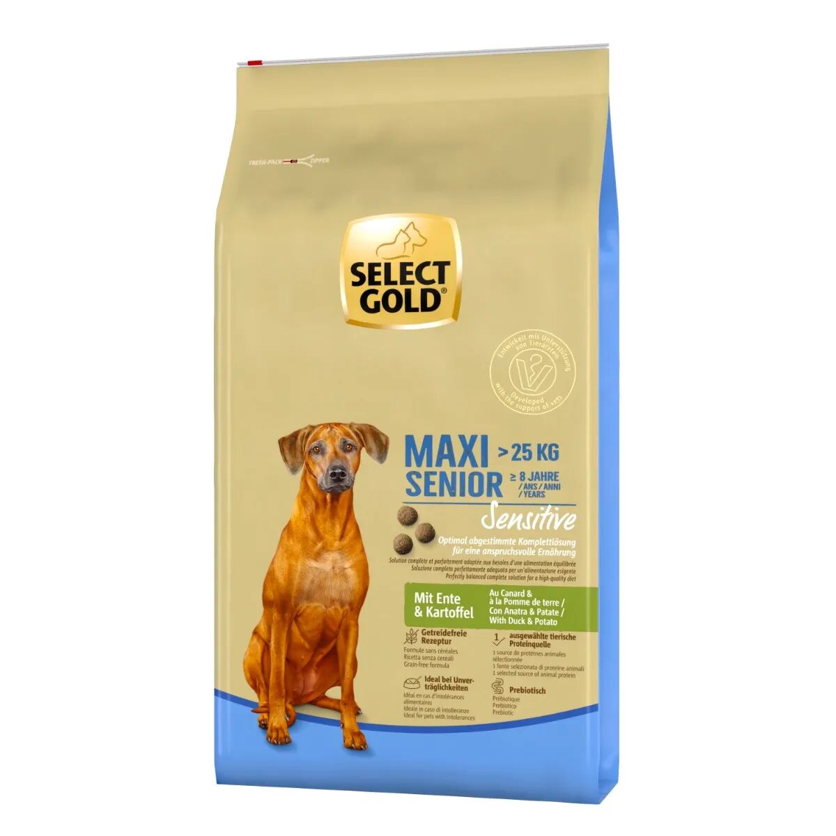 SELECT GOLD Sensitive Maxi Senior con Anatra e Patate 12KG