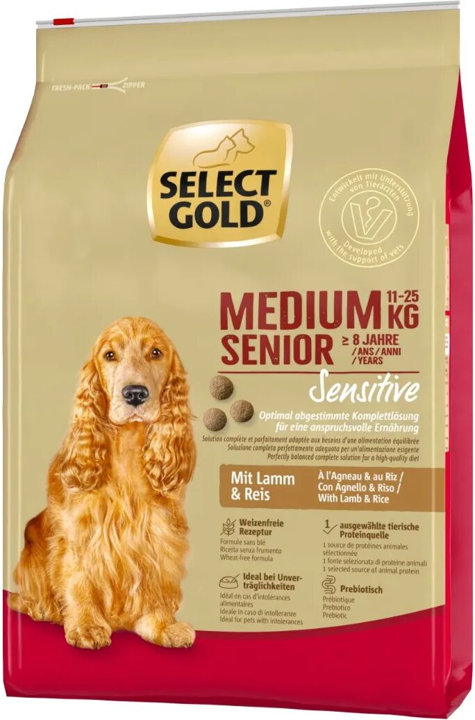 SELECT GOLD Sensitive Medium Senior con Agnello e Riso 4KG