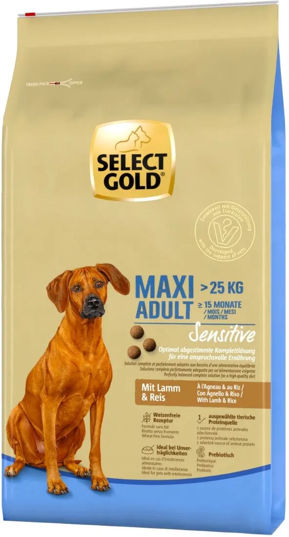 SELECT GOLD Sensitive Maxi Adult con Agnello e Riso 12KG