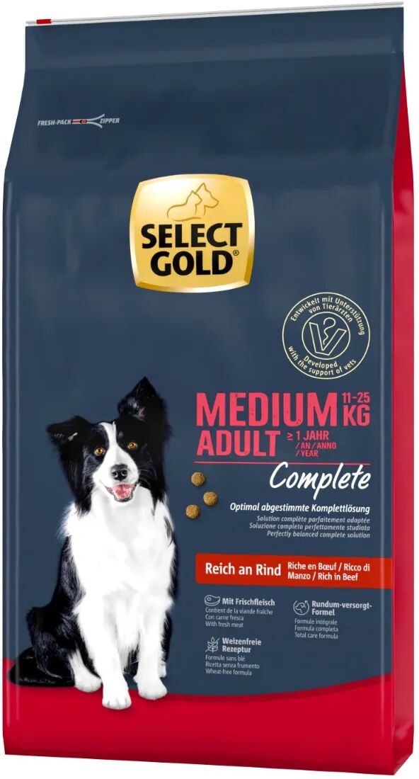 SELECT GOLD Complete Medium Adult con Manzo 12KG