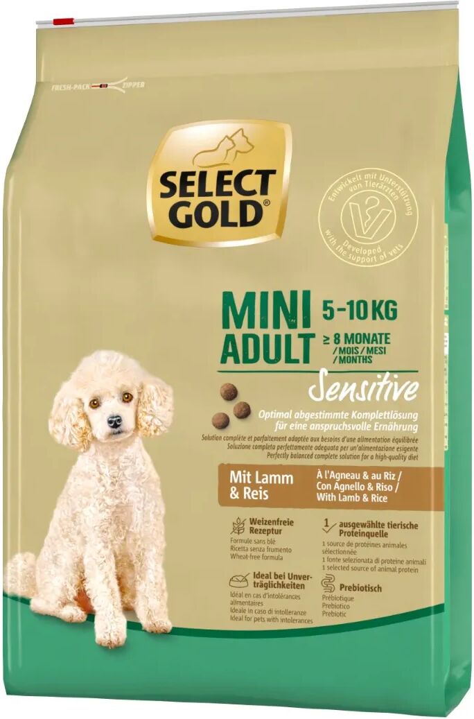 SELECT GOLD Sensitive Mini Adult con Agnello e Riso 4KG