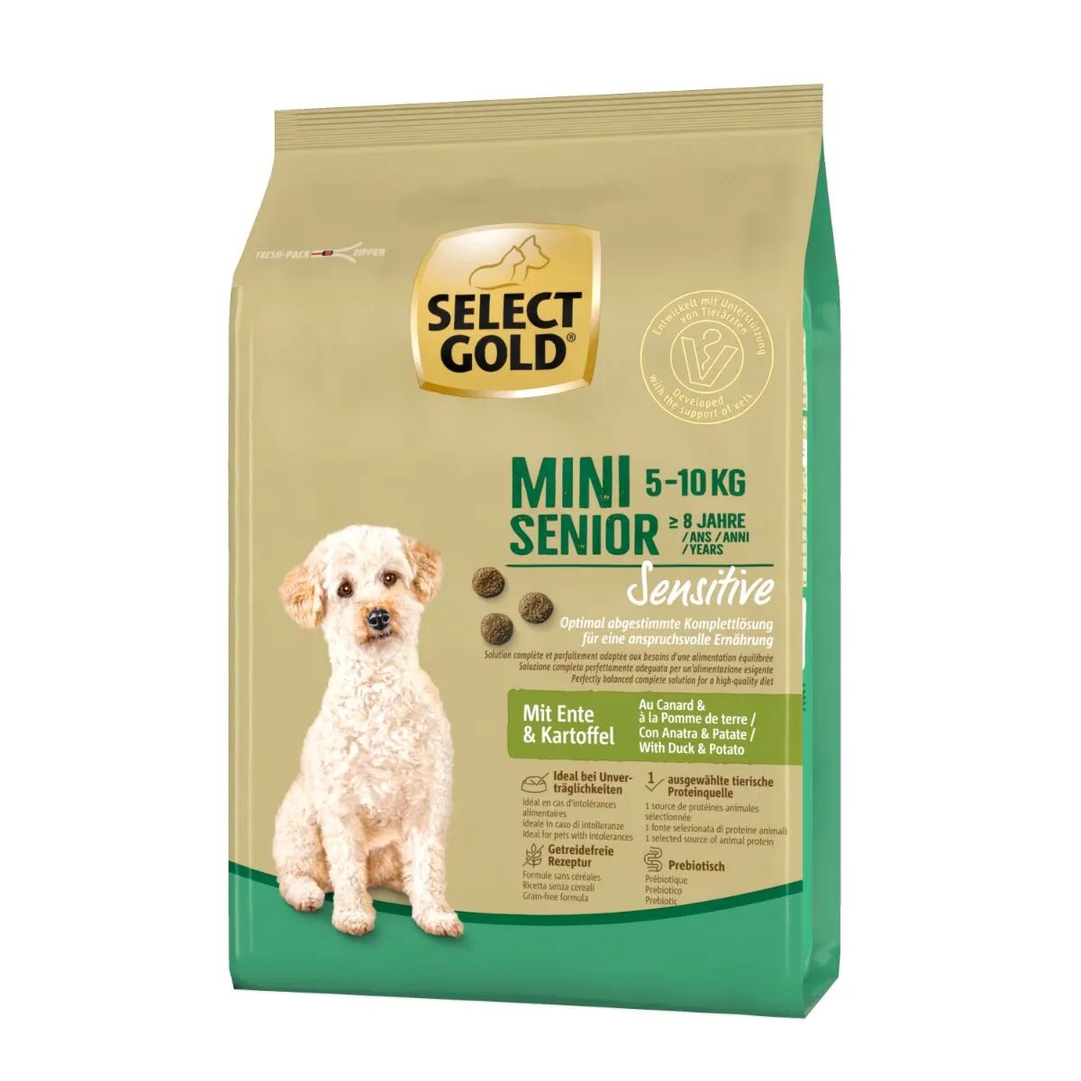 SELECT GOLD Sensitive Mini Senior con Anatra e Patate 1KG