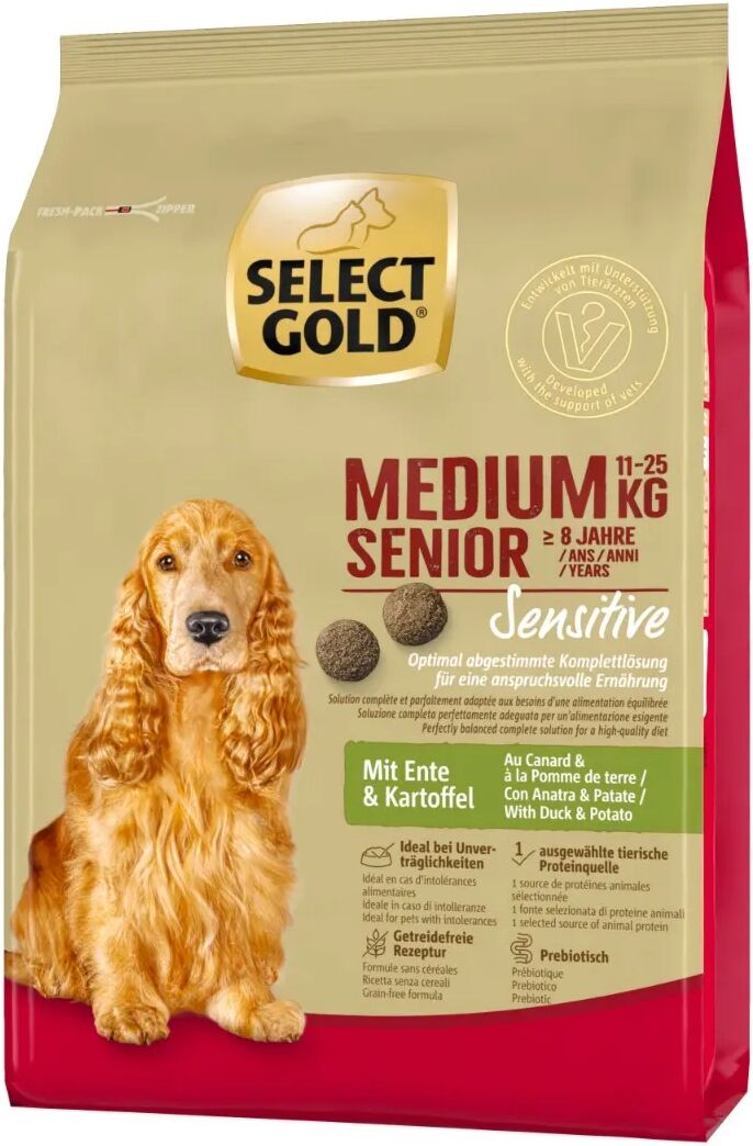 SELECT GOLD Sensitive Medium Senior con Anatra e Patate 1KG