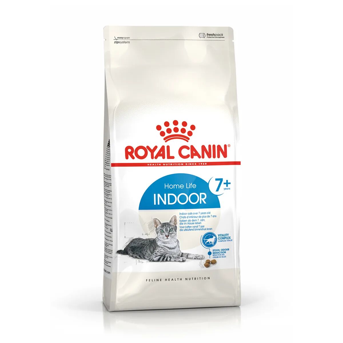 royal canin cat indoor 7+ alimento completo secco per gatti adulti che vivono in casa 1.5kg