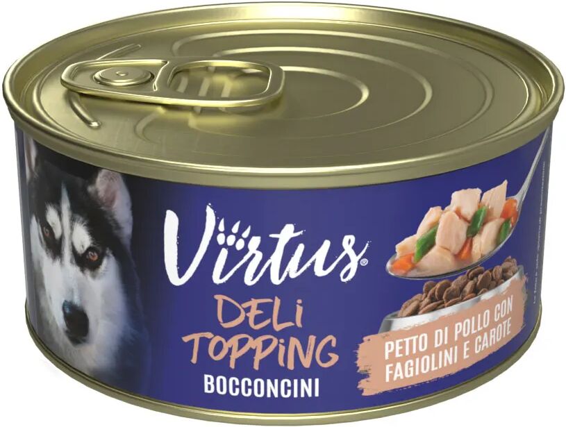 VIRTUS Deli Topping Dog Lattina Multipack 4x150G PETTO DI POLLO CON FAGIOLINI E CAROTE