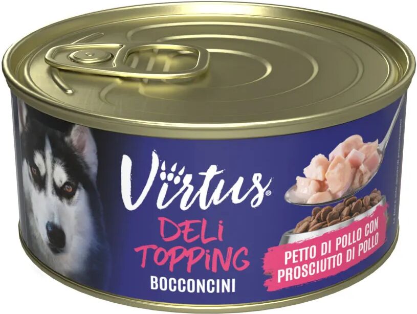 VIRTUS Deli Topping Dog Lattina Multipack 4x150G PETTO DI POLLO CON PROSCIUTTO DI POLLO