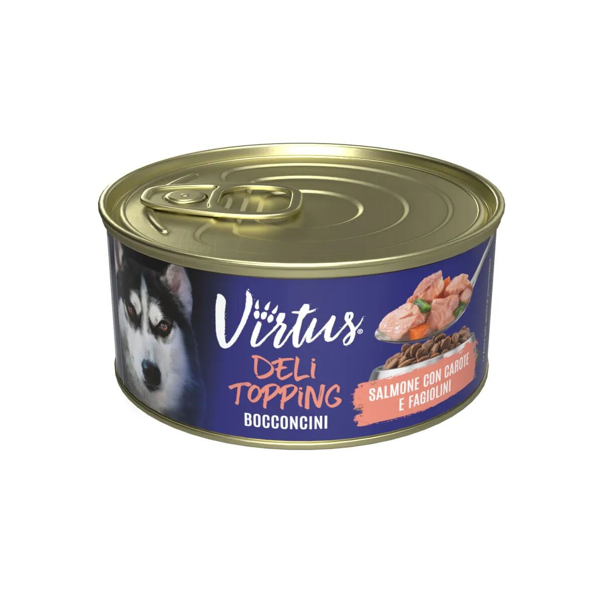 VIRTUS Deli Topping Dog Lattina Multipack 4x150G SALMONE CON CAROTE E FAGIOLINI