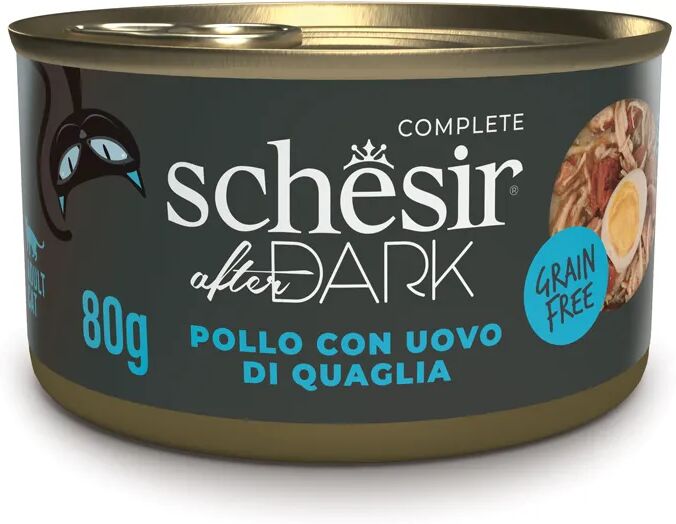 SCHESIR After Dark Cat Lattina Multipack 12x80G POLLO CON UOVO DI QUAGLIA