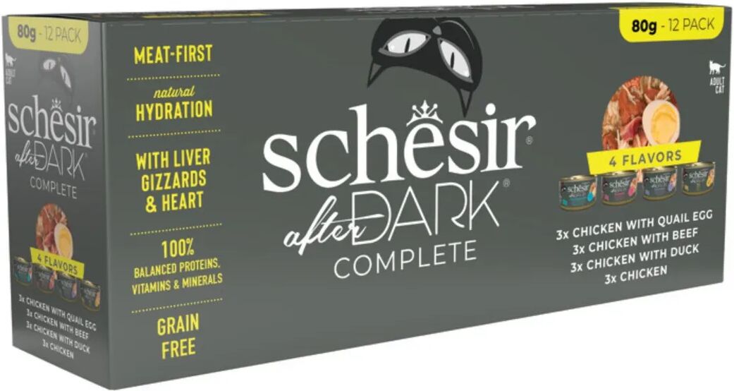 SCHESIR After Dark Cat Mix Filetti Lattina Multipack 12x80G MIX CARNE