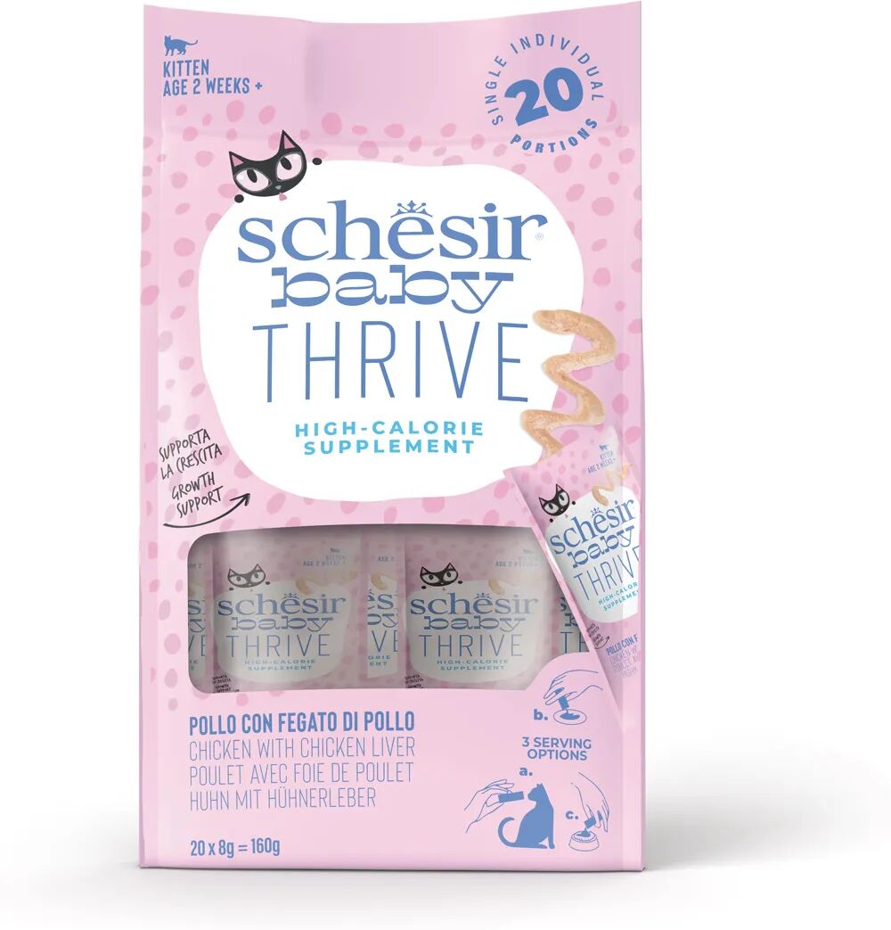 SCHESIR Shesir Cat Baby Thrive 8X20G POLLO CON FEGATO DI POLLO