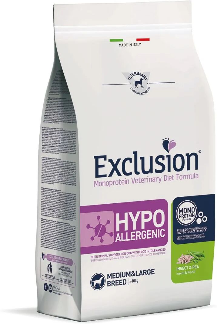 EXCLUSION Dog Diet Hypoallergenic Medium&Large Insetti e Piselli 2KG