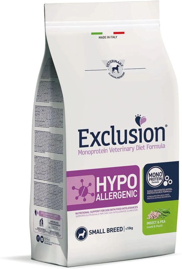 EXCLUSION Dog Diet Hypoallergenic Small Insetti e Piselli 2KG