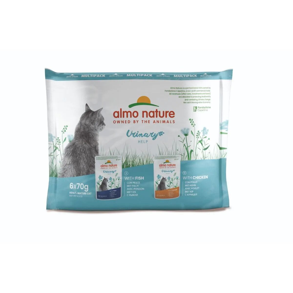 ALMO NATURE Cat Holistic Urinary Help Busta Multipack 6x70G PESCE E POLLO