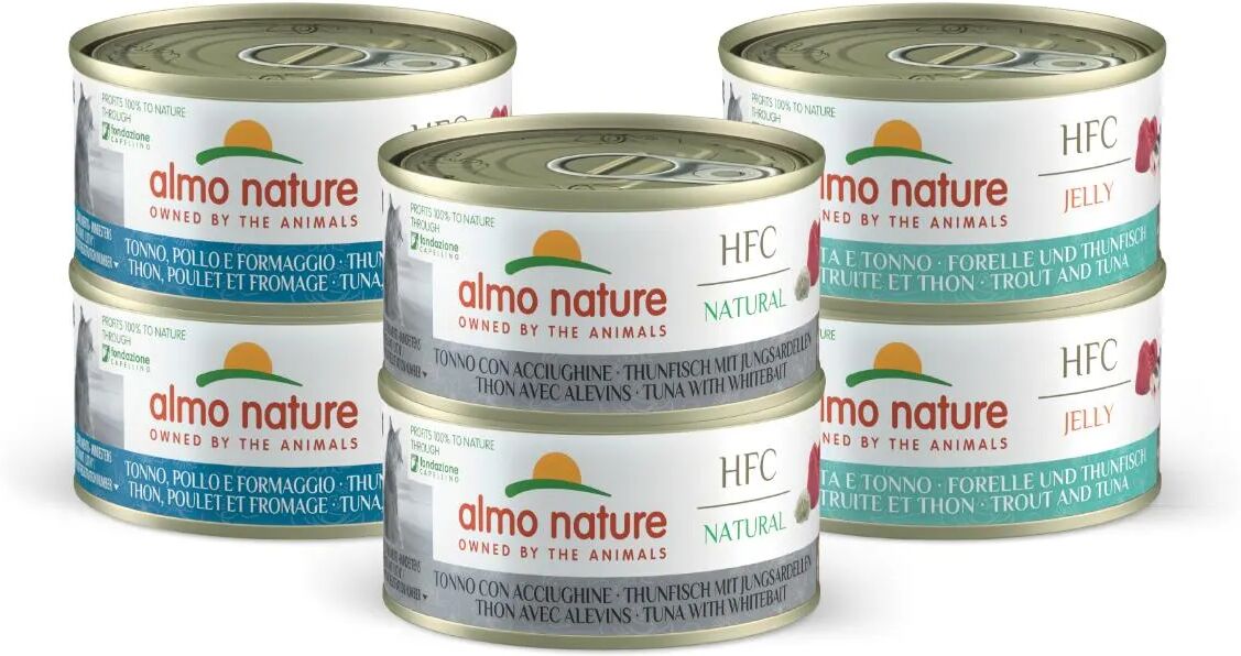 ALMO NATURE Cat Lattina Multipack 6x70G MIX PESCE E CARNE