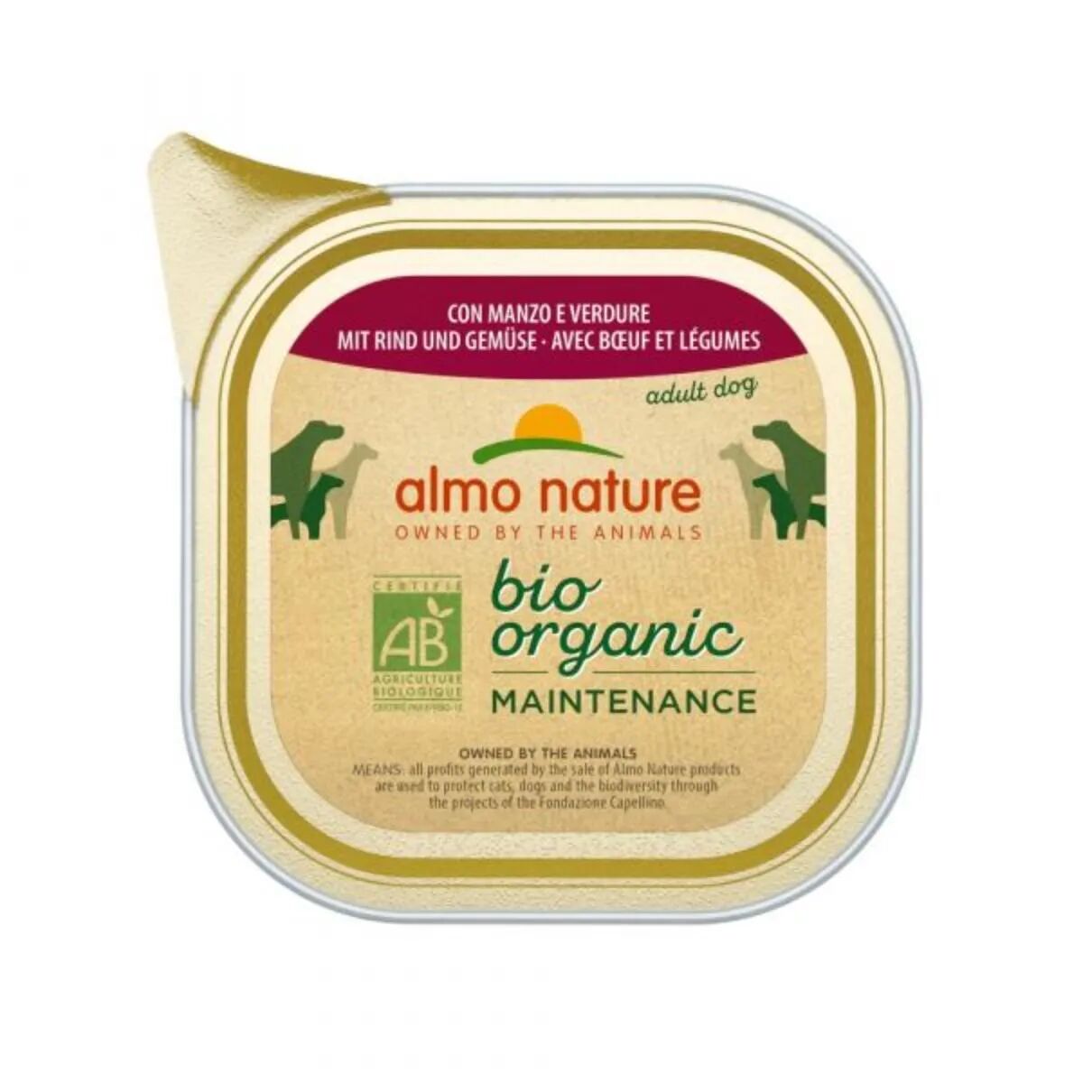 ALMO NATURE Bio Organic Maintenance Dog Vaschetta Multipack 32x100G MANZO E VERDURE