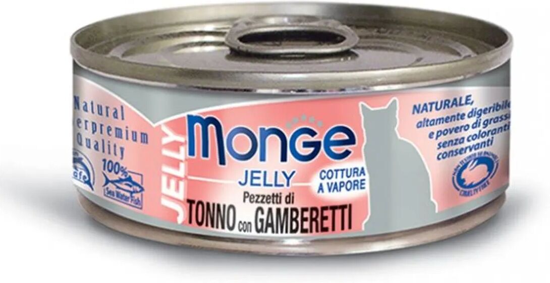 MONGE Cat Lattina Multipack 24x80G TONNO CON GAMBERETTI