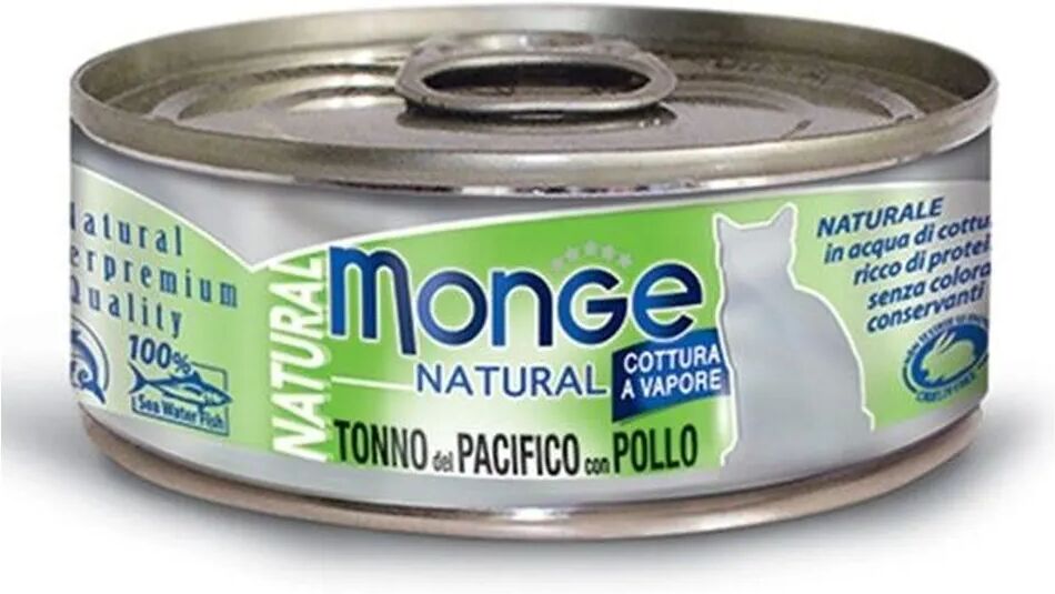 MONGE Natural Cat Lattina Multipack 24x80G TONNO PACIFICO E POLLO