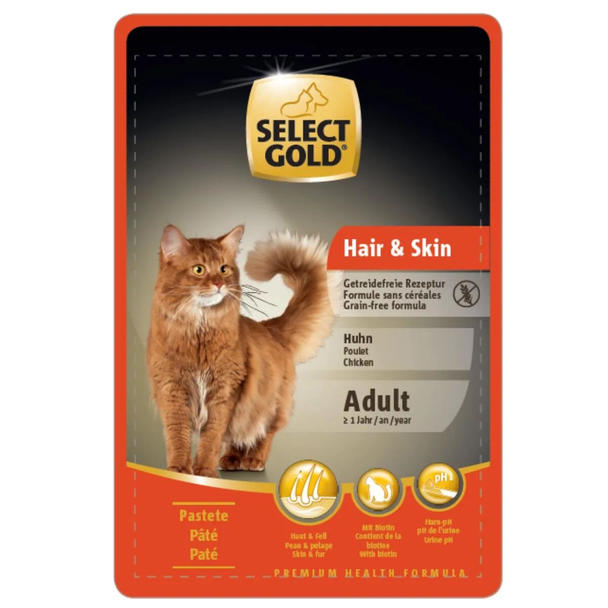 SELECT GOLD Hair&Skin Cat Adult Busta Multipack 12x85G POLLO