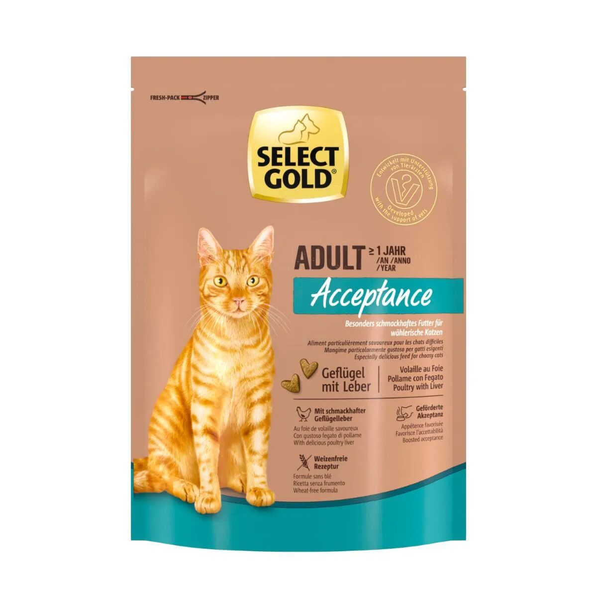 SELECT GOLD Acceptance Cat Pollame con Fegato 300G