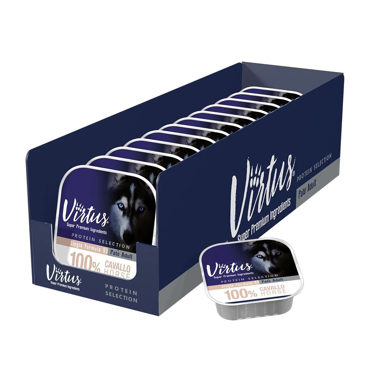 VIRTUS Protein Selection Dog Vaschetta Multipack 9x300G CAVALLO