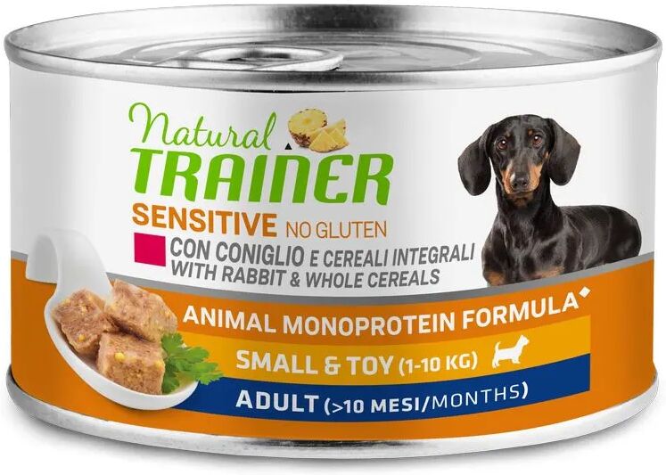 NATURAL TRAINER Sensitive No Gluten Dog Lattina Multipack 24x150G CONIGLIO