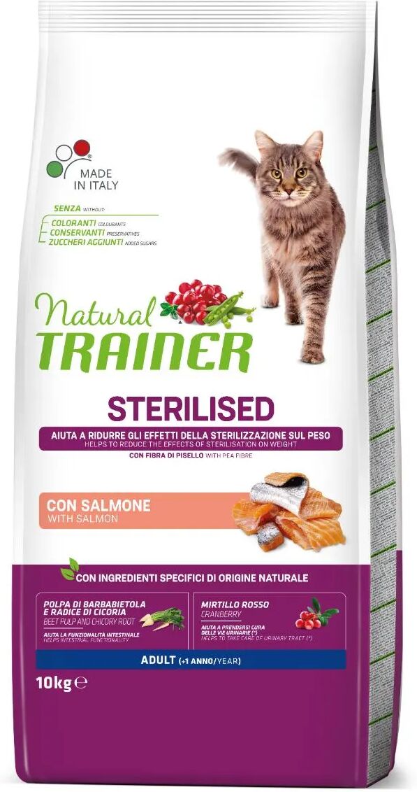 NATURAL TRAINER Gatto Sterilised Salmone 10KG