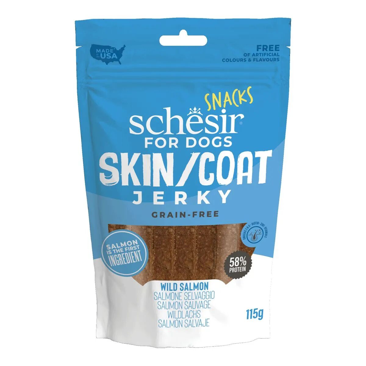SCHESIR Dog Snack Jerky Skin&Coat Salmone 145G