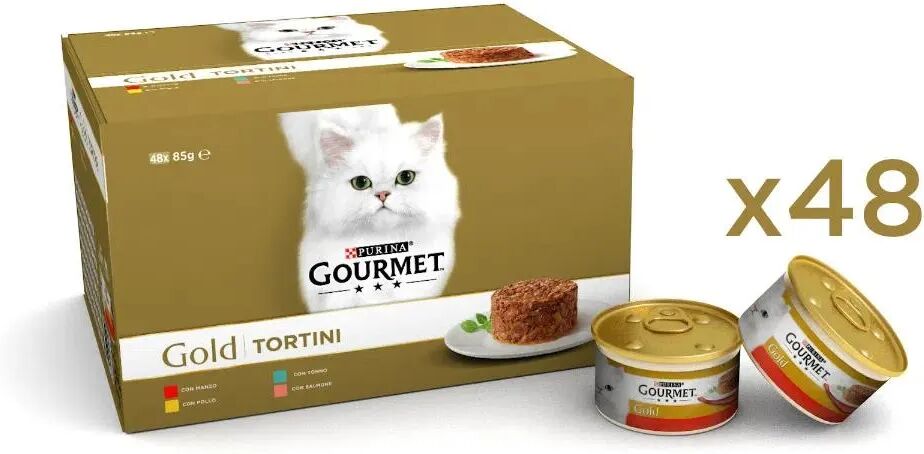 GOURMET Gold Tortini Cat Lattina Multipack 48x85G MIX CARNE E PESCE