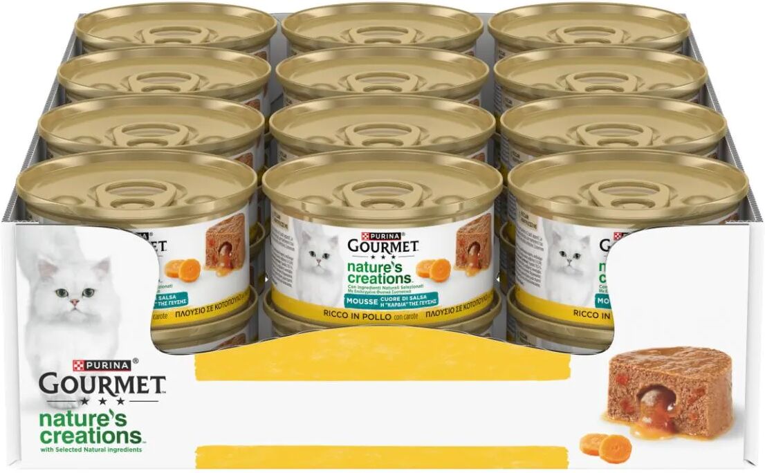 GOURMET Nature's Creations Mousse Cat Lattina Multipack 24x85G POLLO CON CAROTE