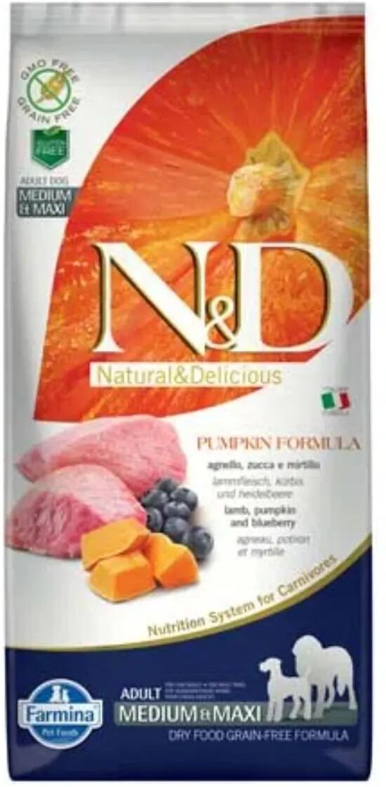 N&D Pumpkin Adult Medium Maxi Agnello Zucca e Mirtillo 12KG