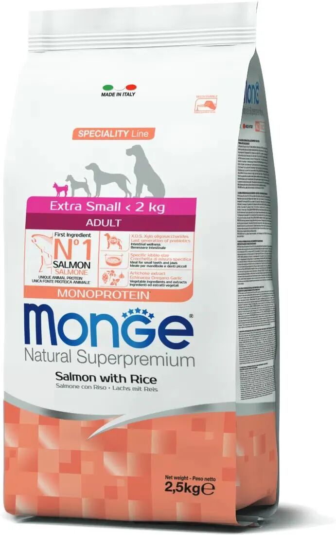 MONGE Natural Superpremium Adult Extra Small con Salmone 2.5KG