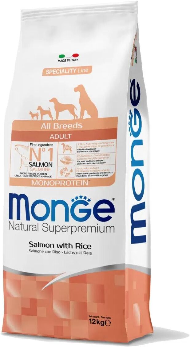 MONGE Natural Superpremium Adult All Breeds con Salmone 12KG