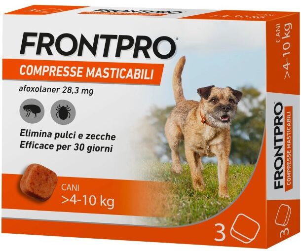 Frontline Frontpro 3 Compresse Masticabili 28,3Mg Cani 4-10Kg