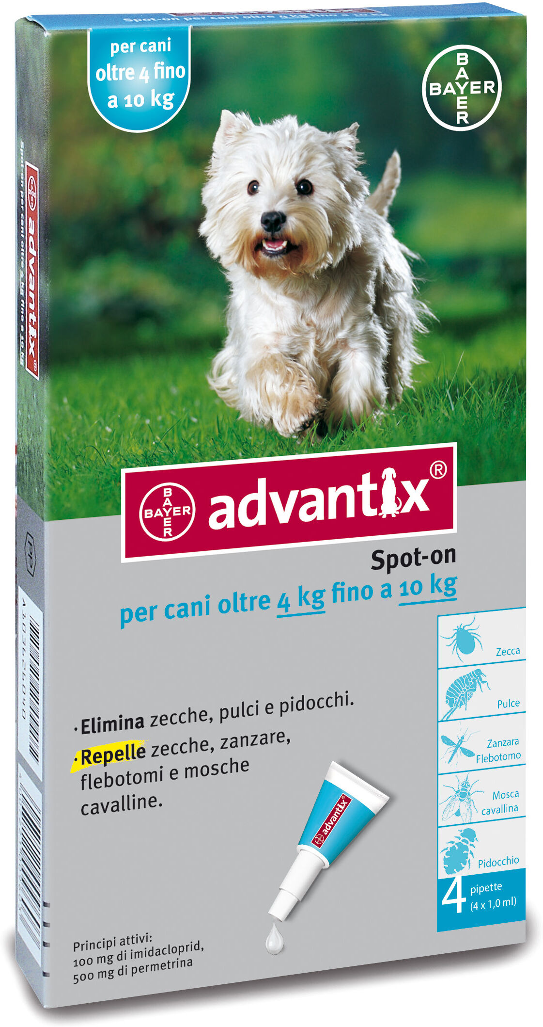 Bayer Advantix spot-on 4 pipette 1 ml (4-10 kg)