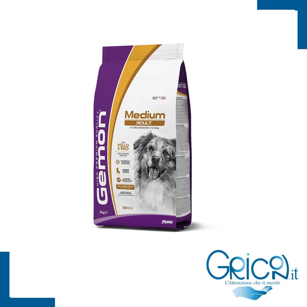 Gemon Cane Medium Adult con Pollo e Riso - 2+ sacchi