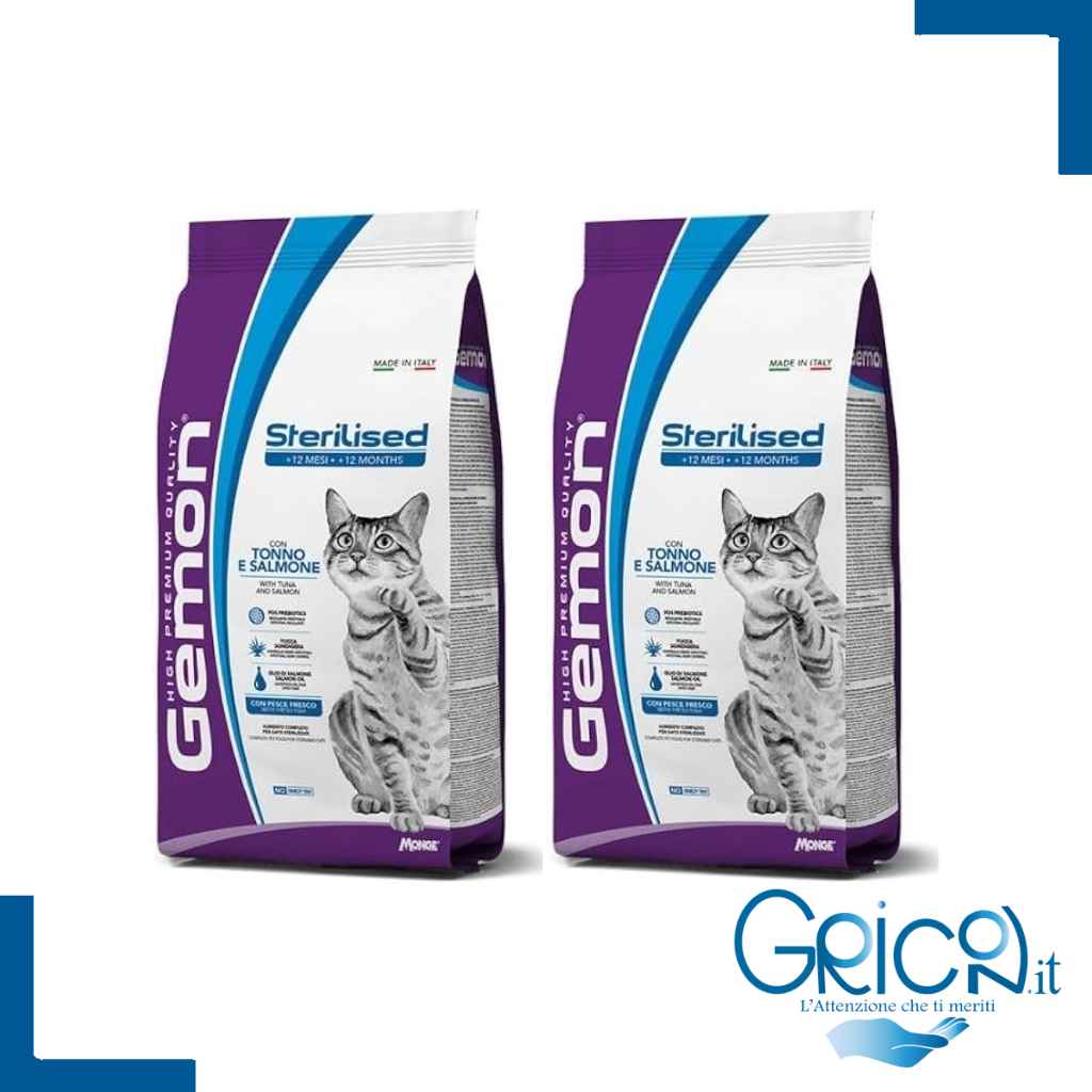 Gemon Gatto Sterilizzato Tonno e Salmone - 2+ sacchi