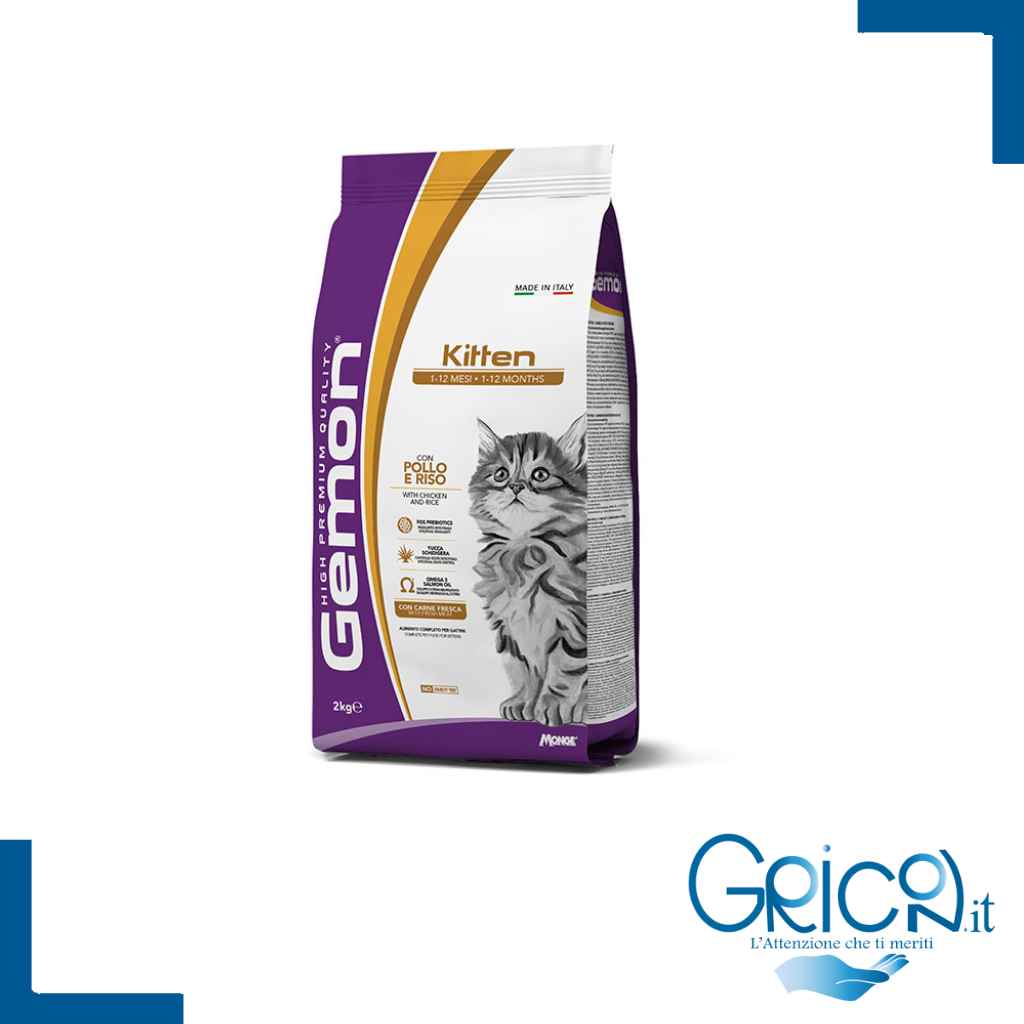Gemon Gatto Kitten con Salmone e Riso - 2+ sacchi