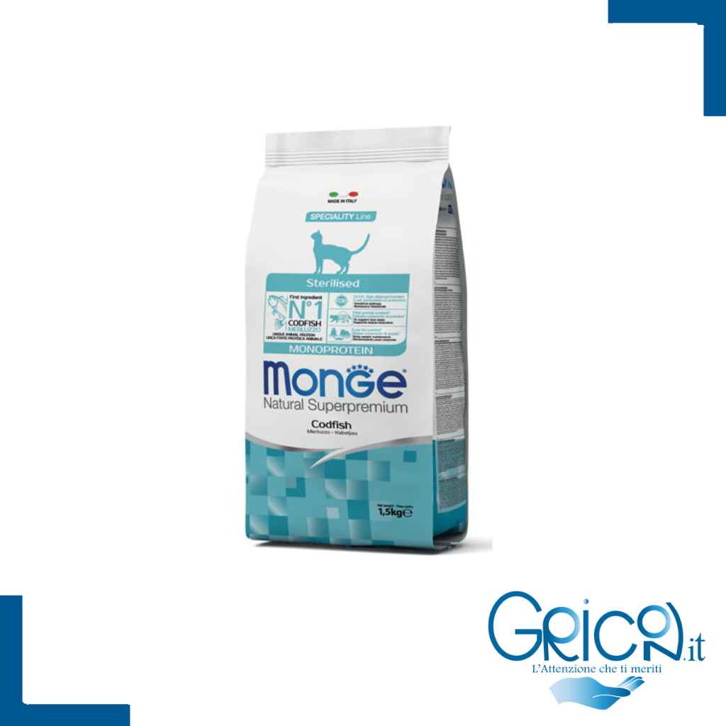 Monge Gatto Sterilised Merluzzo 1.5 kg - 2+ sacchi