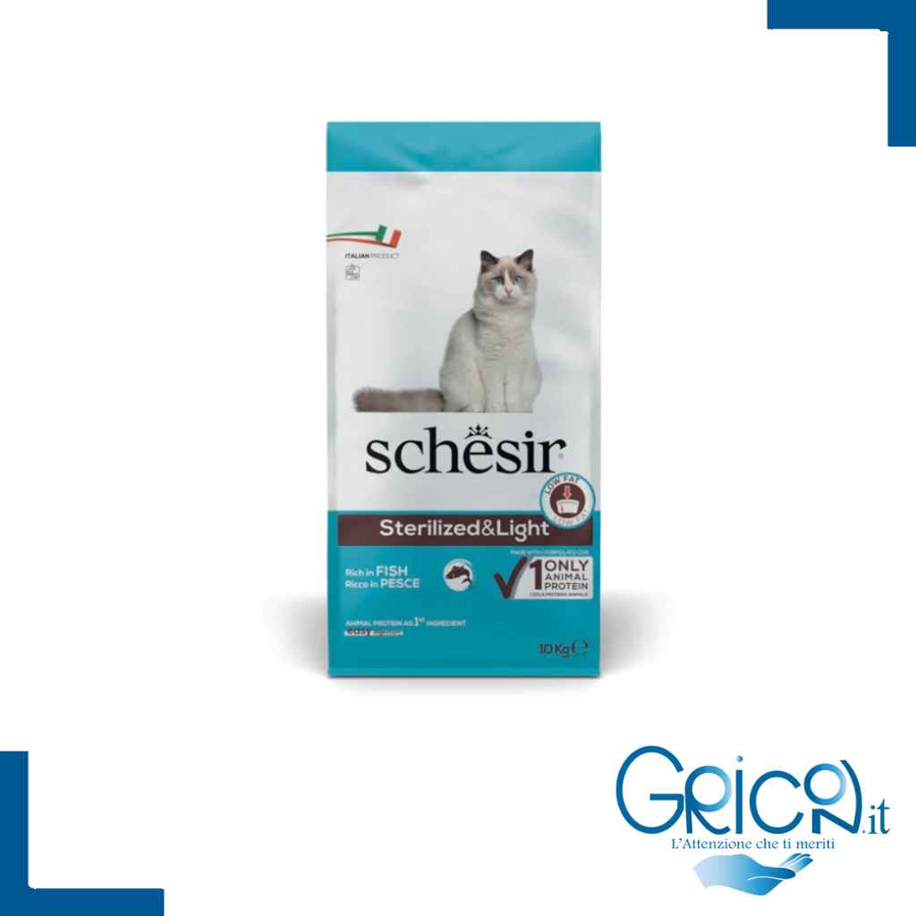 Schesir Gatto Sterilized and Light Ricco In Pesce 10 Kg - 2+ sacchi