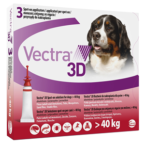 Ceva salute animale spa Vectra 3d Spot-on Soluzione 3 Pipette 8ml 436mg + 38,7mg + 3.175mg Cani Oltre 40 Kg Tappo Rosso
