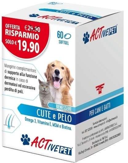 F&F Active Pet Integratore Cute E Pelo Cani E Gatti 60 Perle