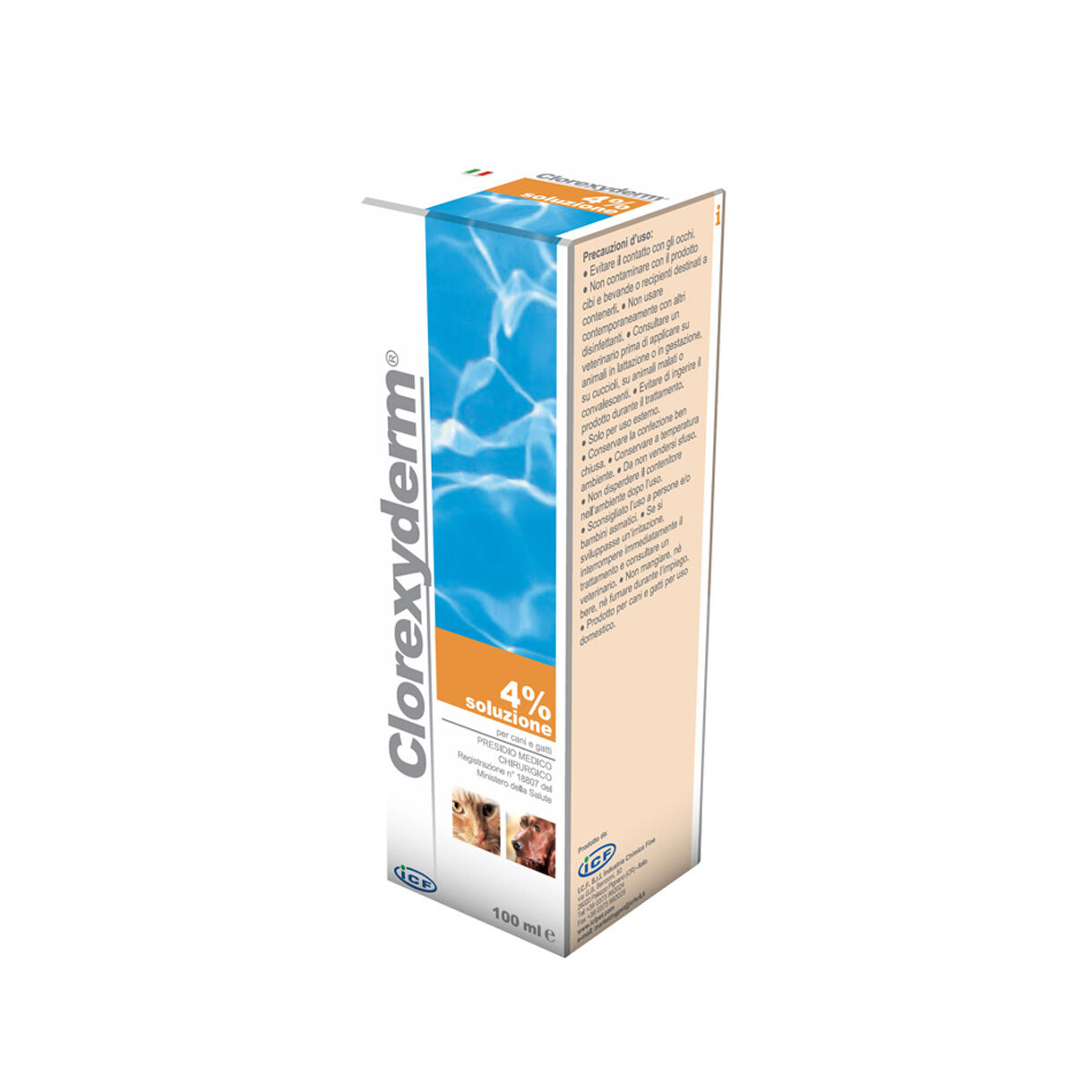 Clorexyderm Soluzione 4% Clorexidina Schiuma Detergente Disinfettante Cani E Gatti 100ml