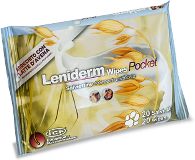 Leniderm Wipes Pocket Salviette Detergenti Umidificate Cani E Gatti 20 Pezzi Display