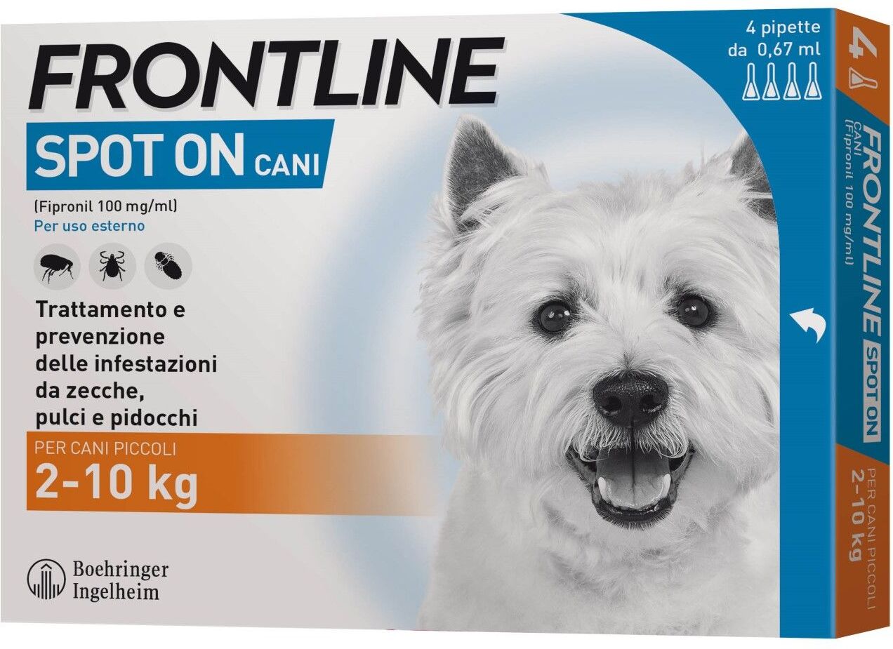 Frontline Spot On Cani Soluzione 2-10kg 4 Pipette 0,67ml 67mg